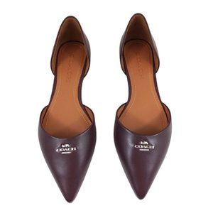 Coach Pointed Toe Leather d'Orsay Flat- Size 7